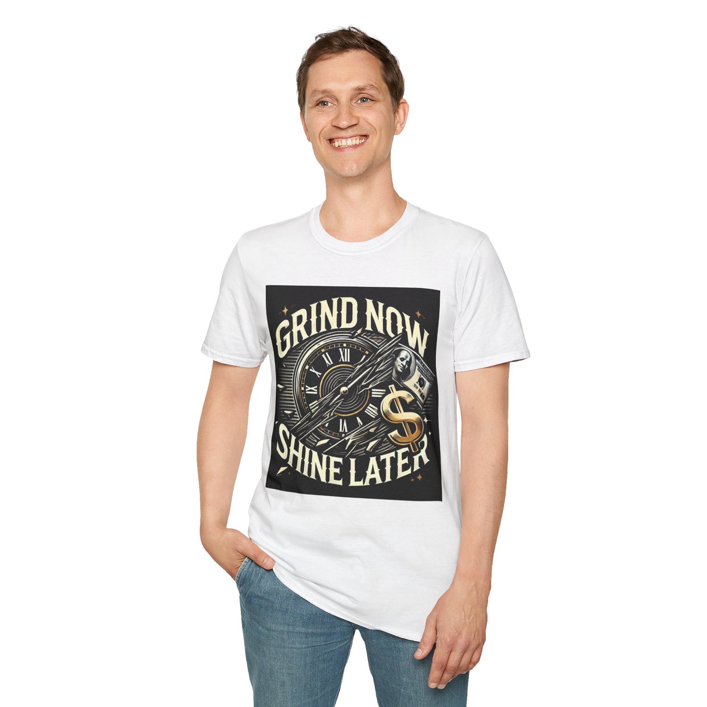 Grind Now Shine Later Men's Casual T-Shirt
