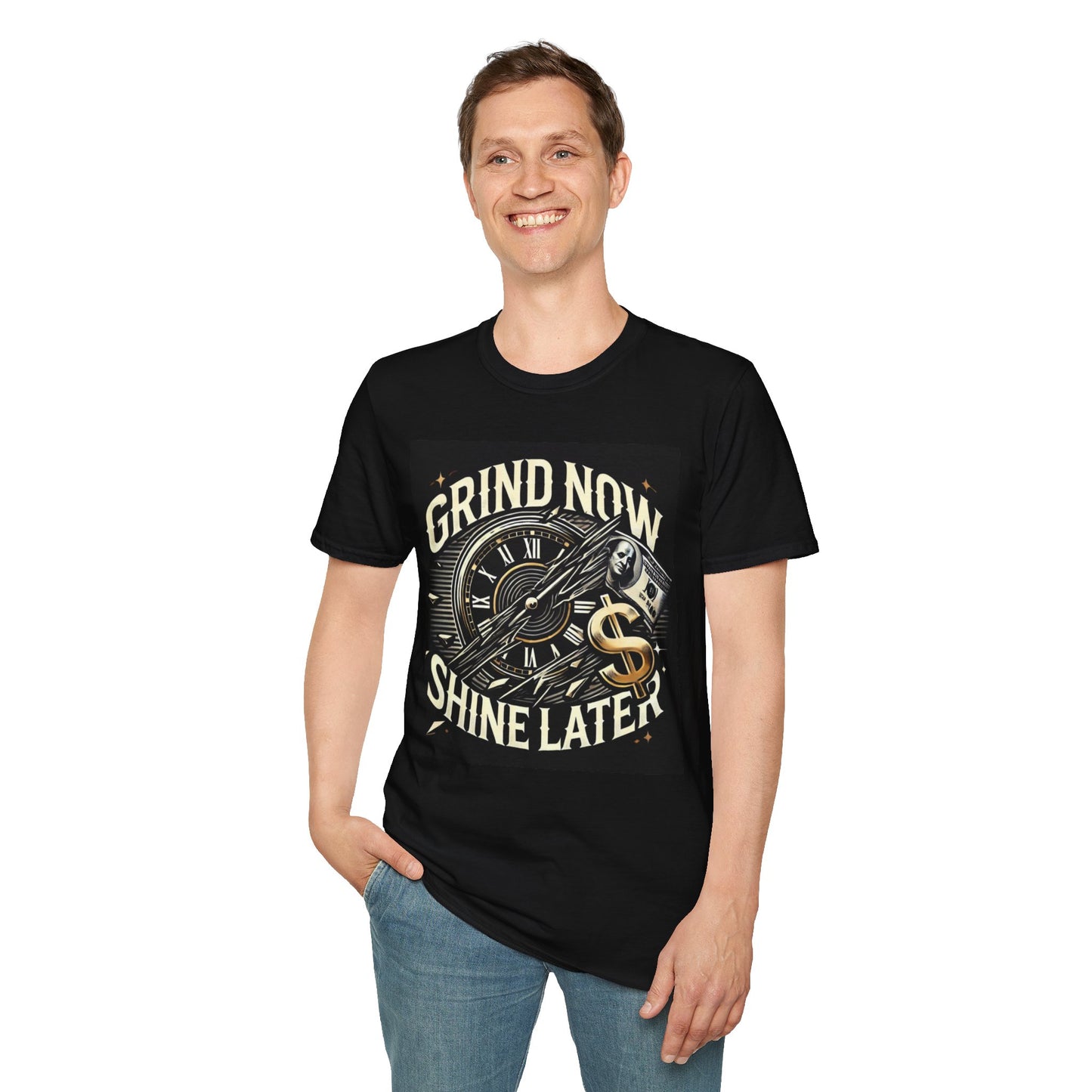 Grind Now Shine Later Men's Casual T-Shirt
