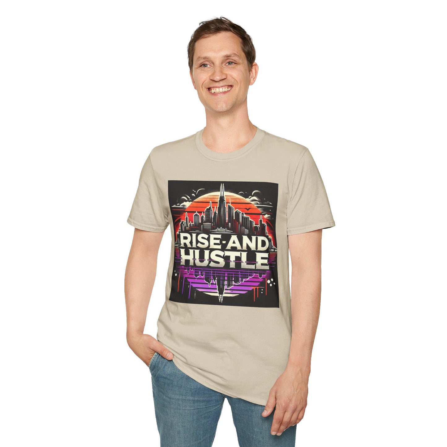 Rise and Hustle Men's Casual T-Shirt