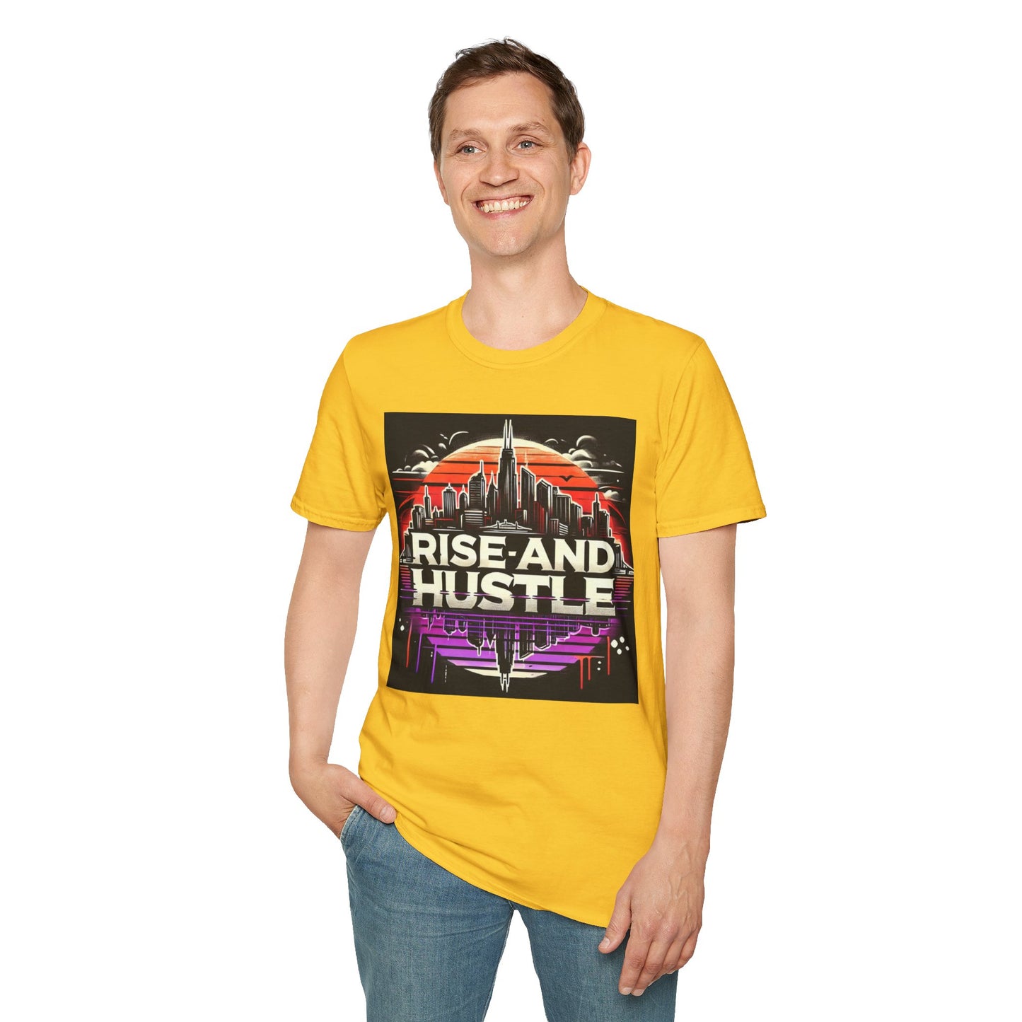 Rise and Hustle Men's Casual T-Shirt