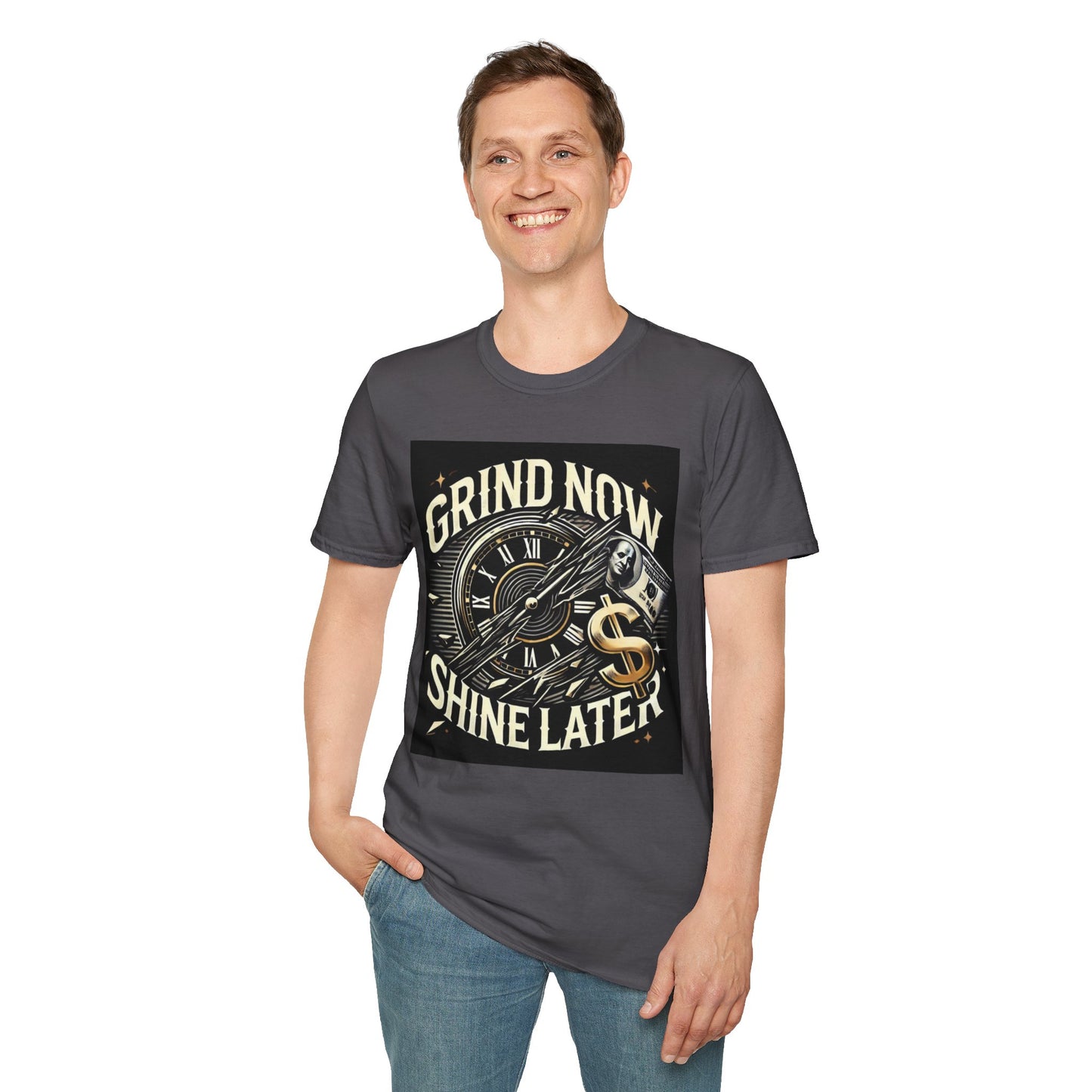 Grind Now Shine Later Men's Casual T-Shirt