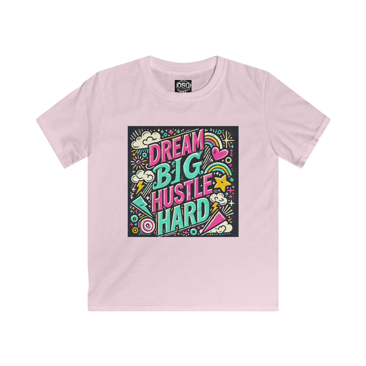 Dream Big Hustle Hard 2 Kids Casual T-Shirt