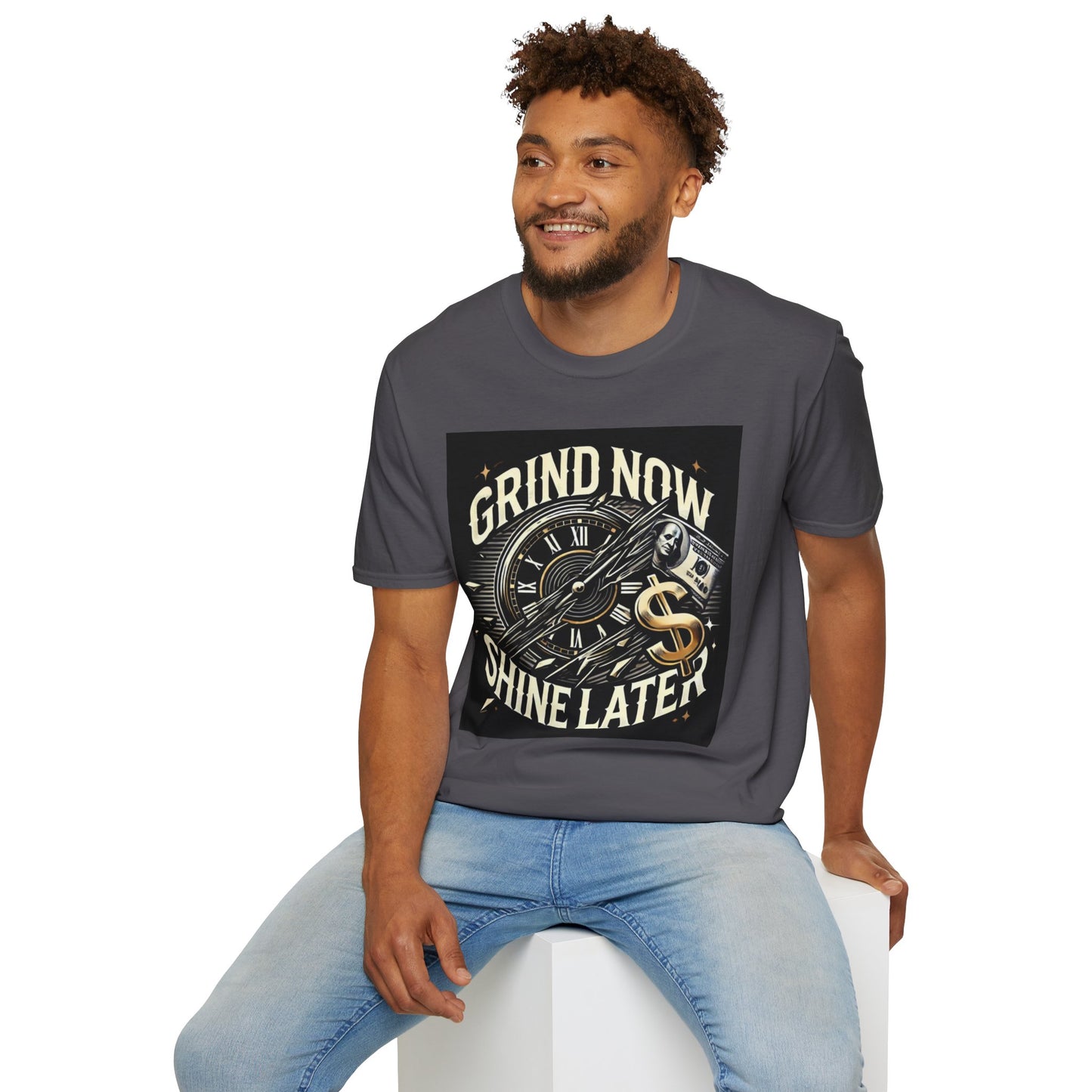 Grind Now Shine Later Men's Casual T-Shirt