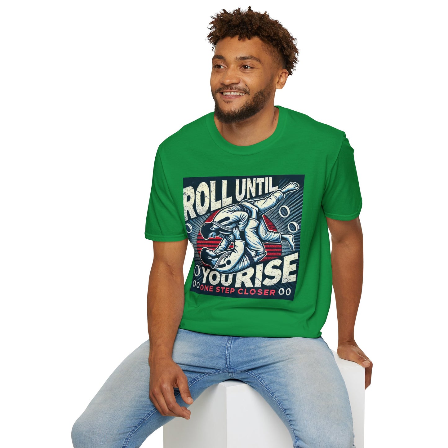 Roll Until You Rise Jiu Jitsu Inspired Men's T-Shirt