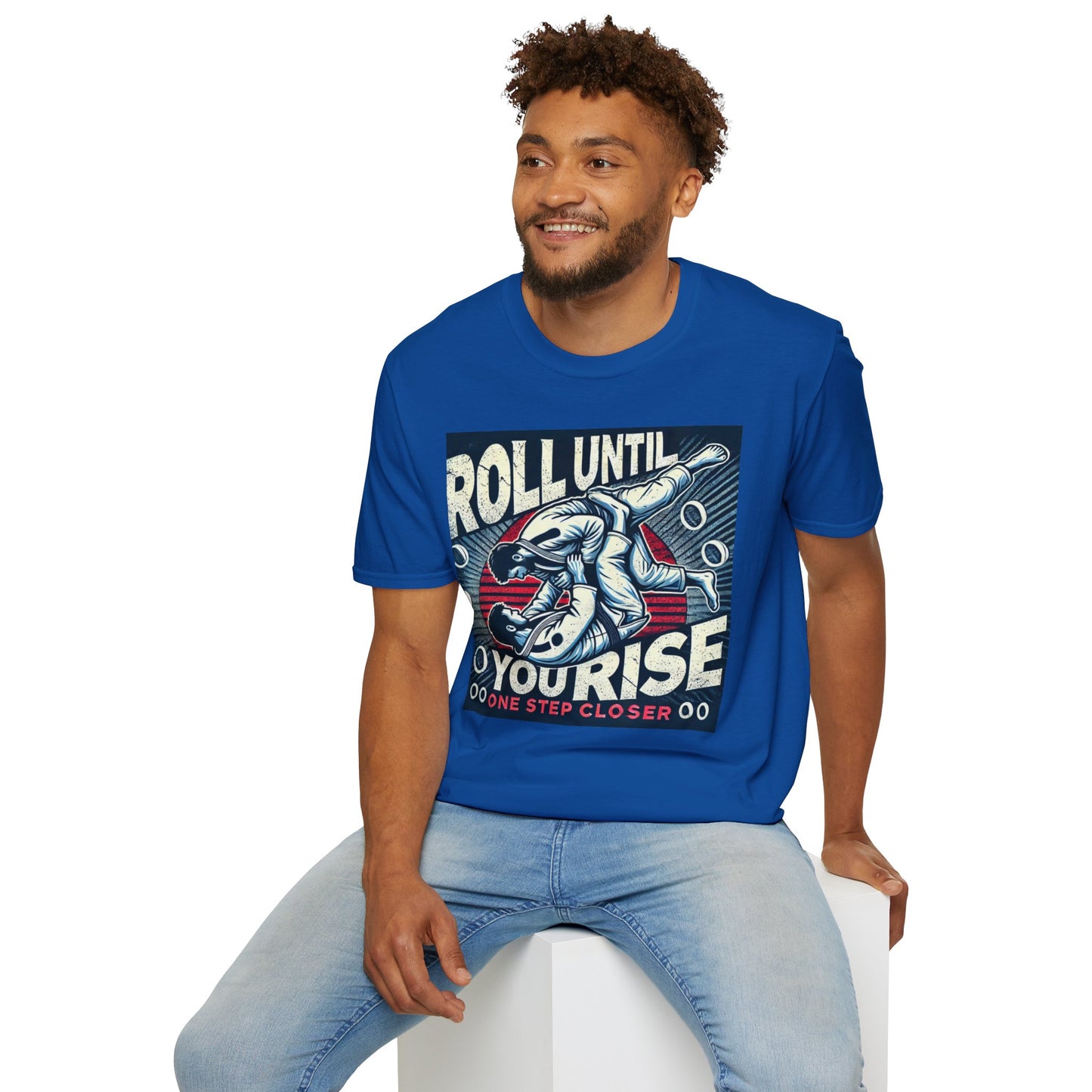 Roll Until You Rise Jiu Jitsu Inspired Men's T-Shirt