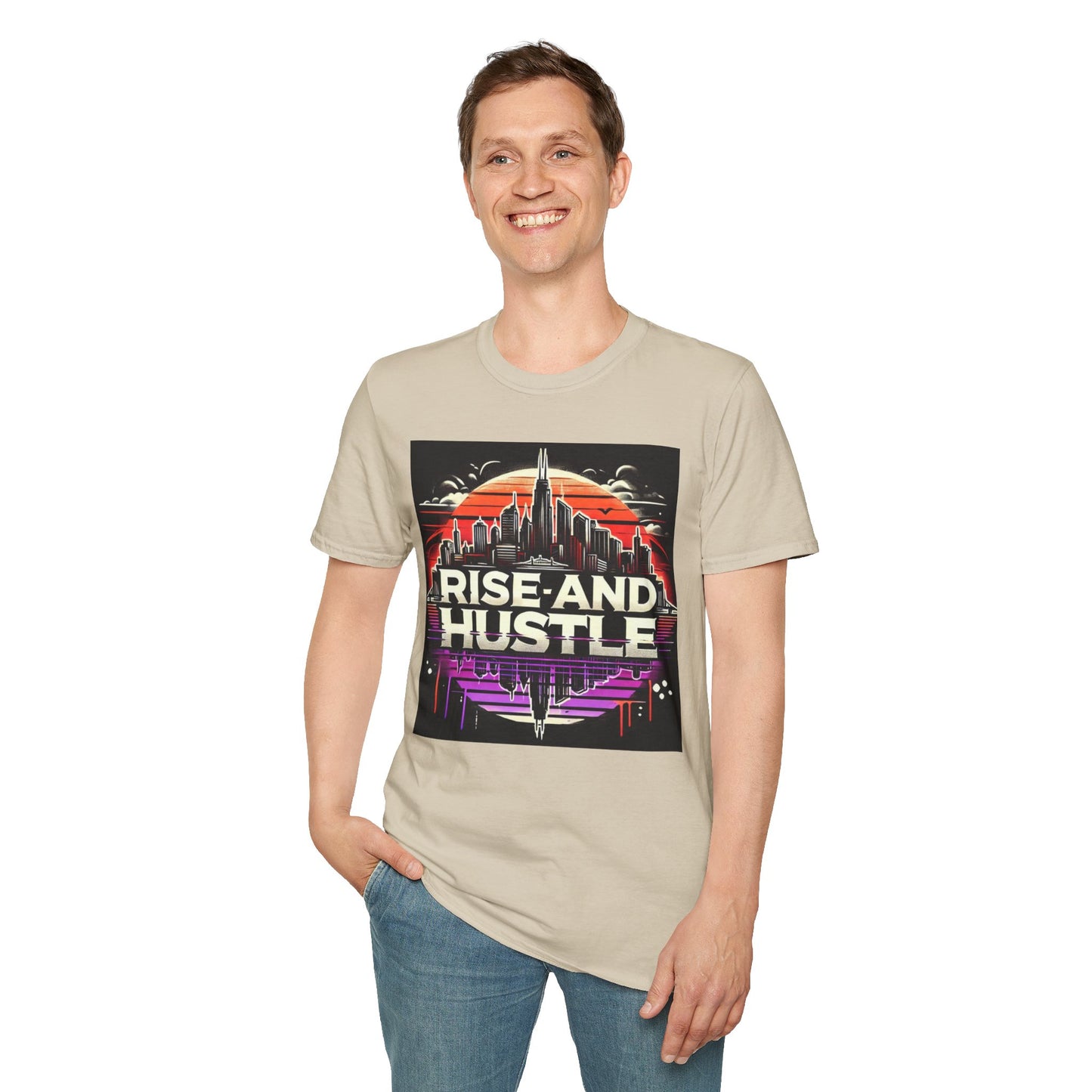 Camiseta informal para hombre Rise and Hustle