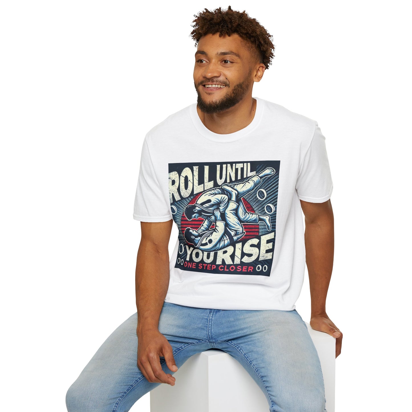 Roll Until You Rise Jiu Jitsu Inspired Men's T-Shirt