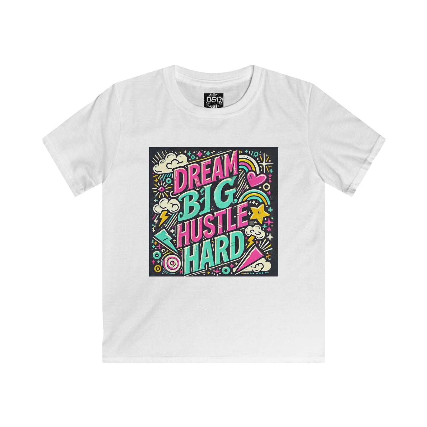 Dream Big Hustle Hard 2 Kids Casual T-Shirt