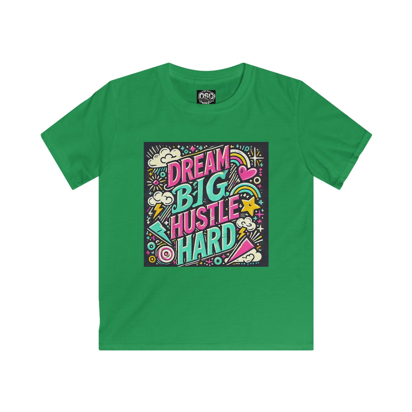 Dream Big Hustle Hard 2 Kids Casual T-Shirt