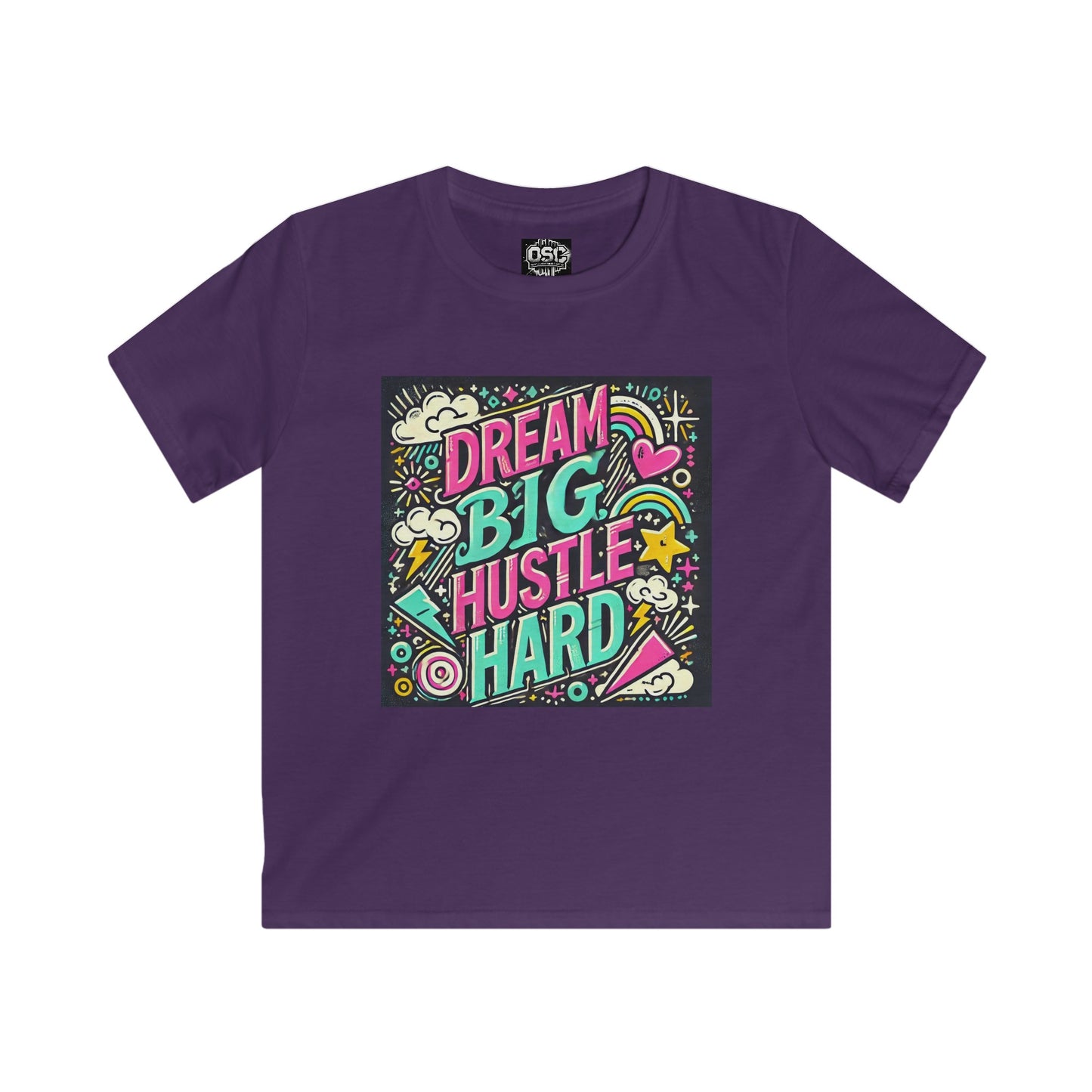 Dream Big Hustle Hard 2 Kids Casual T-Shirt