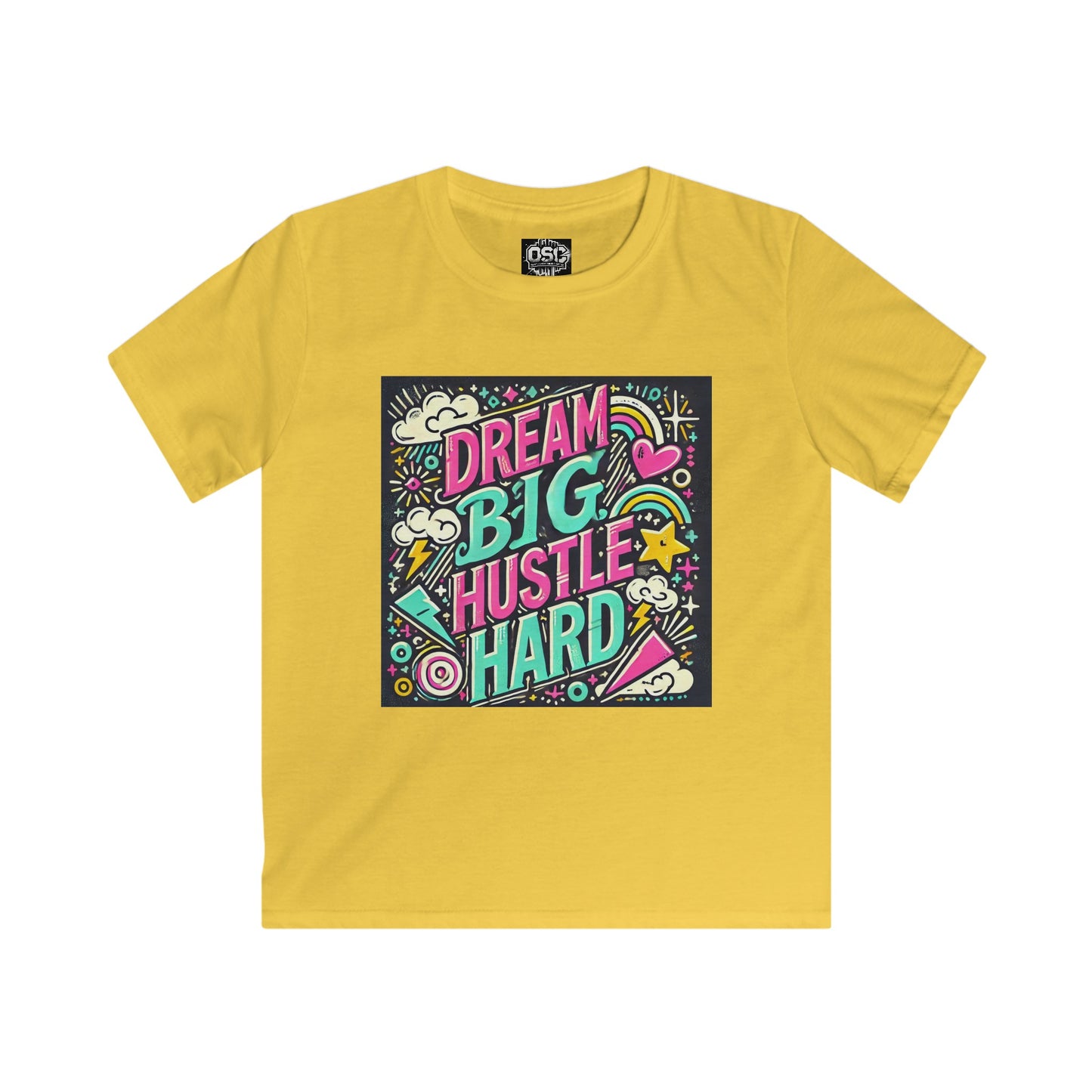 Dream Big Hustle Hard 2 Kids Casual T-Shirt