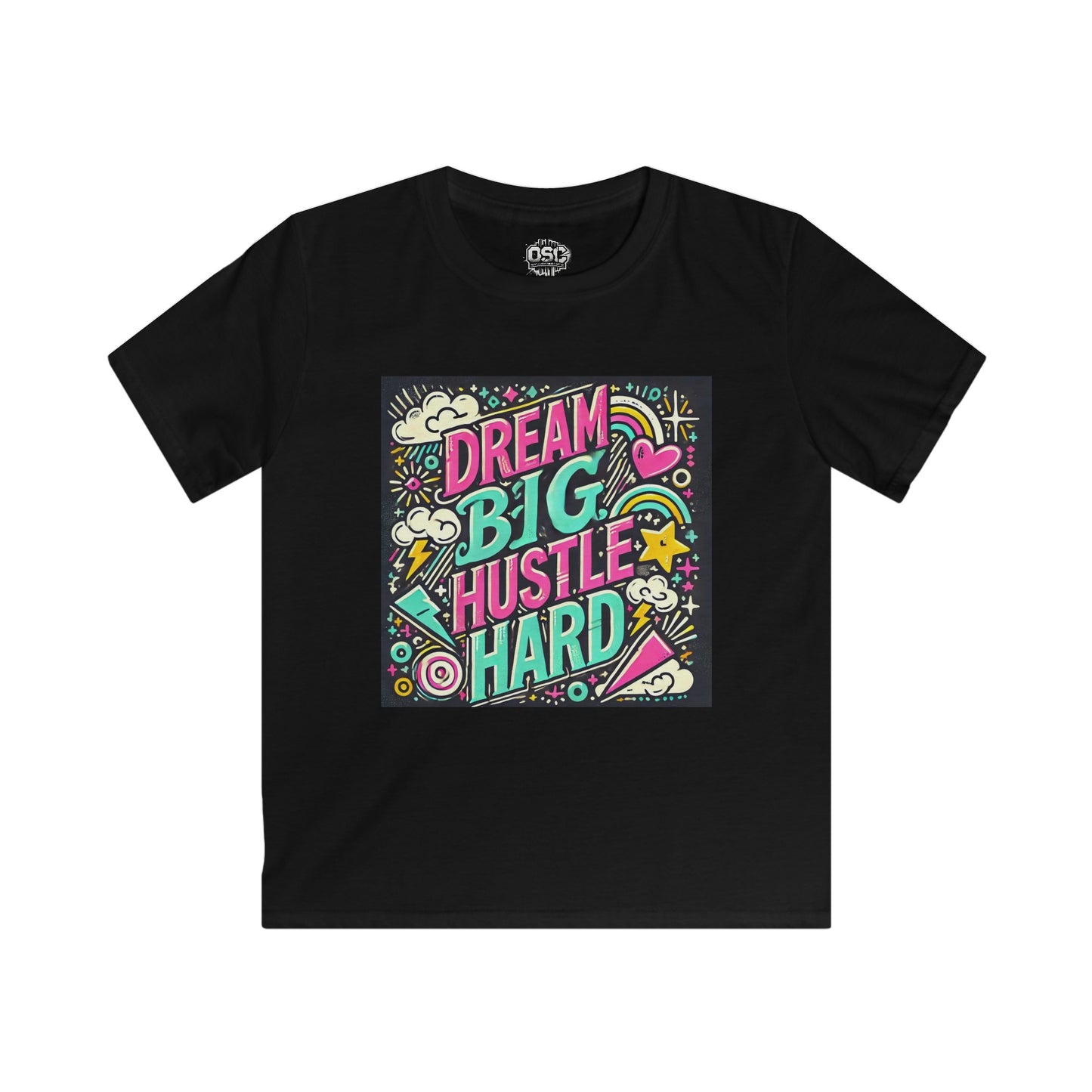 Dream Big Hustle Hard 2 Kids Casual T-Shirt