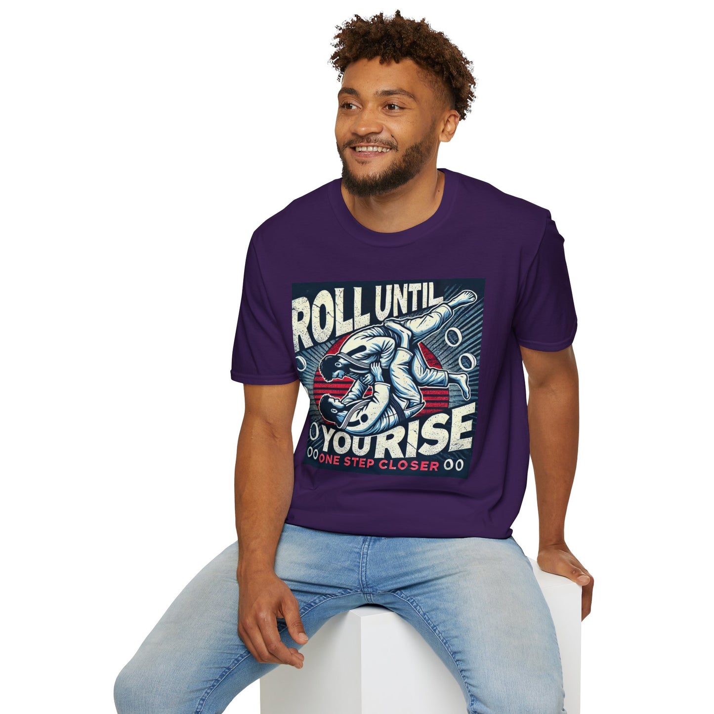 Roll Until You Rise Jiu Jitsu Inspired Men's T-Shirt