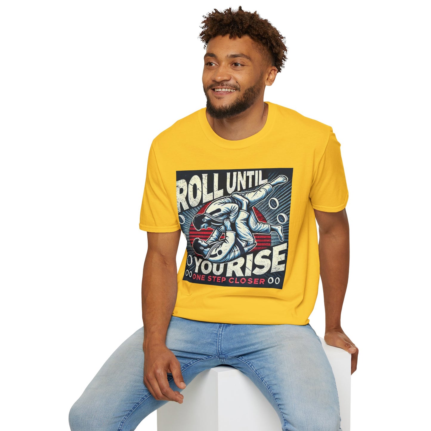 Roll Until You Rise Jiu Jitsu Inspired Men's T-Shirt