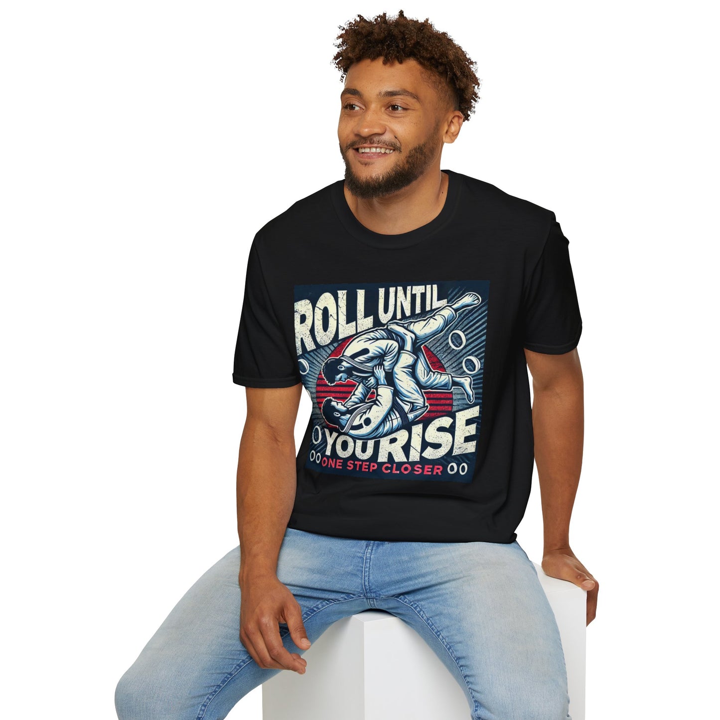 Roll Until You Rise Jiu Jitsu Inspired Men's T-Shirt