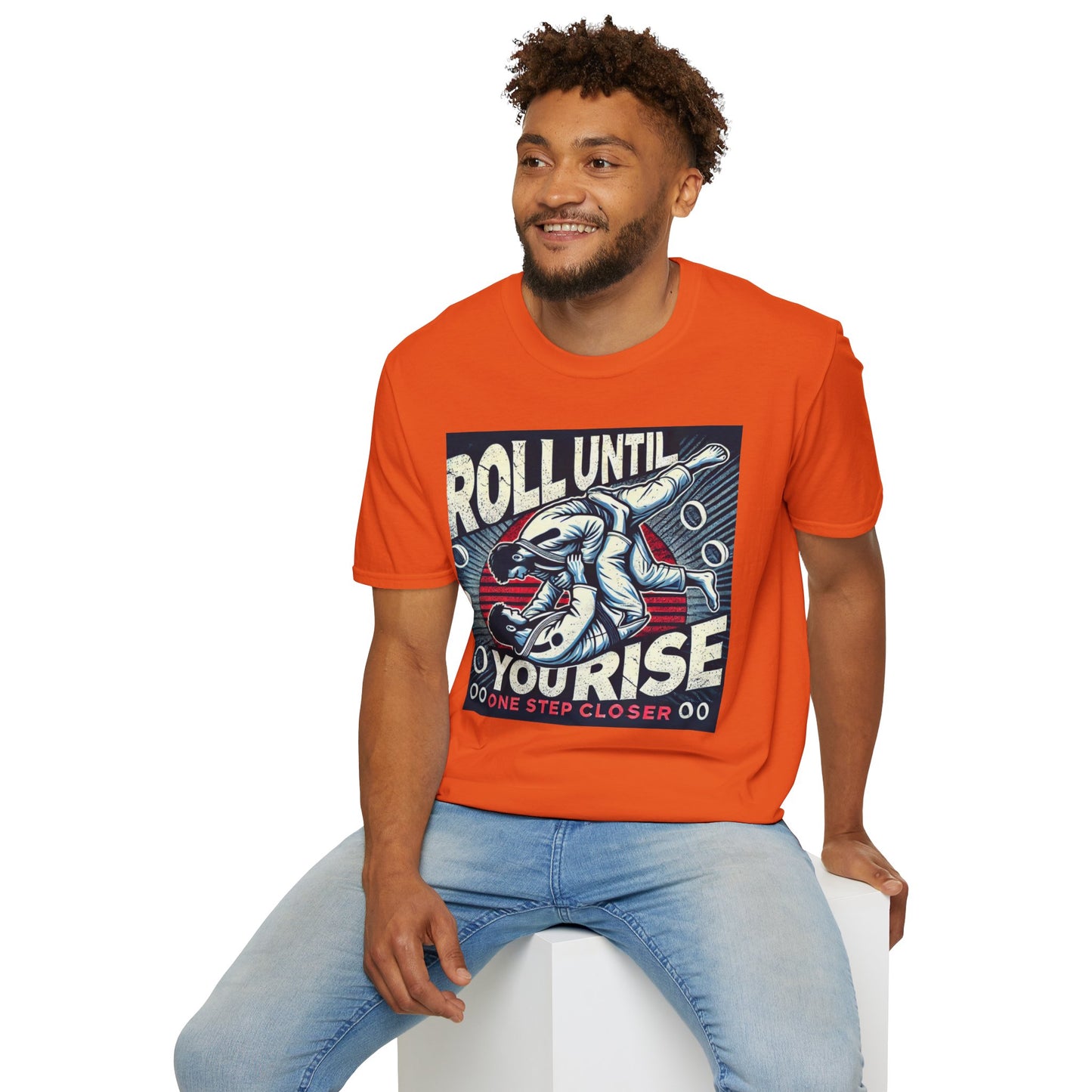 Roll Until You Rise Jiu Jitsu Inspired Men's T-Shirt